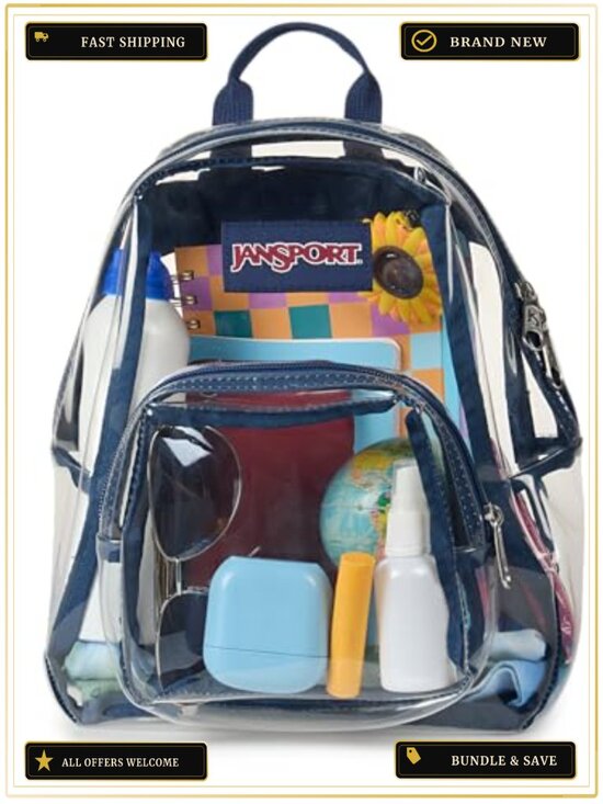 Mini Backpack 10L Lightweight Clear Bag Stadium Approved Adjustable Straps